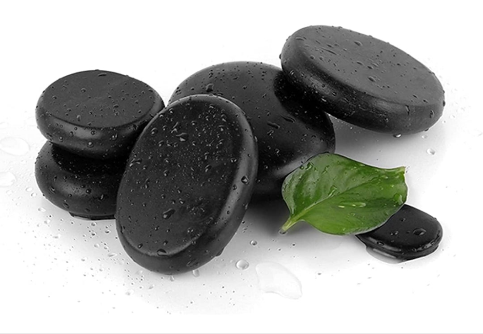 Personal Large Massage Stone Set Basalt Hot Rocks Stones, 2.36 In 3.15 In,Black,6 Count
