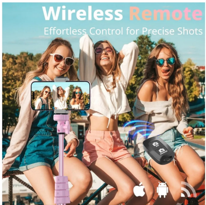 88’’ Flexible Phone Tripod with 14.95’’ Gooseneck, Remote and Phone Holder, Overhead Cell Phone Stand＆Selfie Stick for Video Recording, Compatible with iP Android Phone, Camera