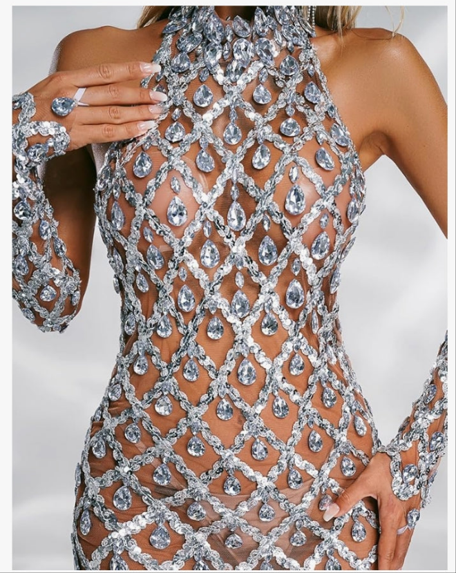 COCOMONEY EMBELLISHED DRESS ABSOLUTELY BEAUTIFUL