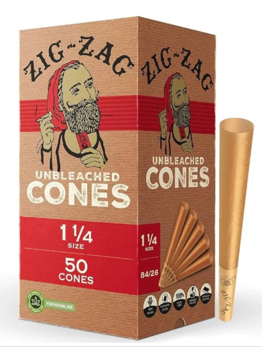1 ¼-Inch Pre Rolled Cones - 50 Pack - Natural Unbleached Rolling Papers - Easy to Use & Convenient Bulk Pack- prerolled