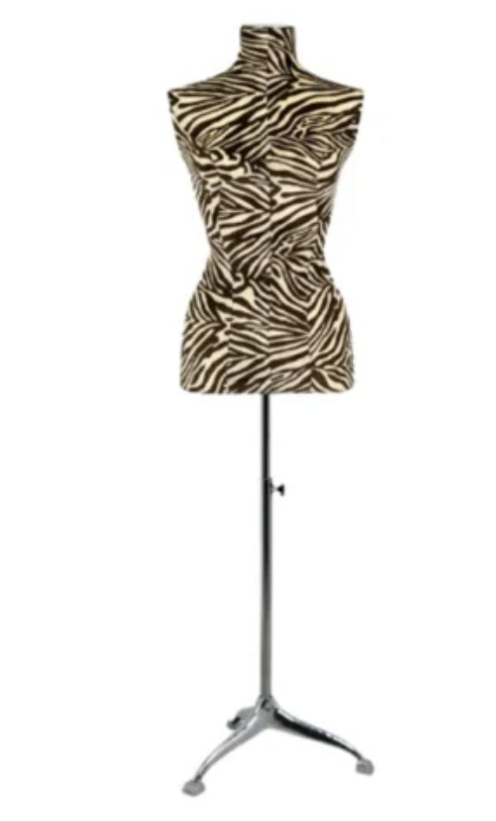 Fancy Sewing bust Woman Zebra
Enhance your window displays with this couture bust covered in zebra print fabric, perfect for adding an exotic, modern touch to your displays. This bust, with its bold, captivating design, is ideal for showcasing.