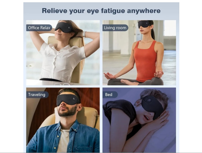 Heated Eye Mask Cordless, Warm Eye Compress for Dry Eyes Stye Blepharitis Chalazion MGD Eye Treatment, Heat Therapy to Unclog Gland, Soothe Tired and Sore Eyes