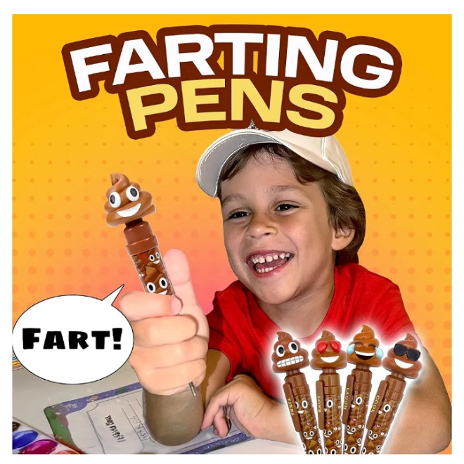 Farting Poop Pen Makes 7 Funny Fart Sounds - Perfect Stocking Stuffers for anyone - This Poop Pen Makes Funny Gifts for the Entire Family - Great Fart Pen Gag Gifts with Big Laughs