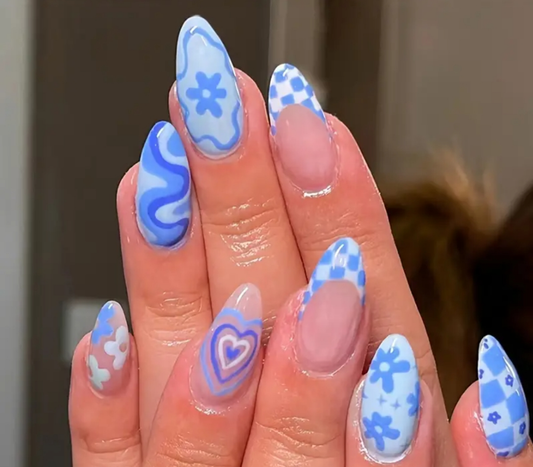 24 pcs acrylic Cocomoney nails with glue and nail accessories