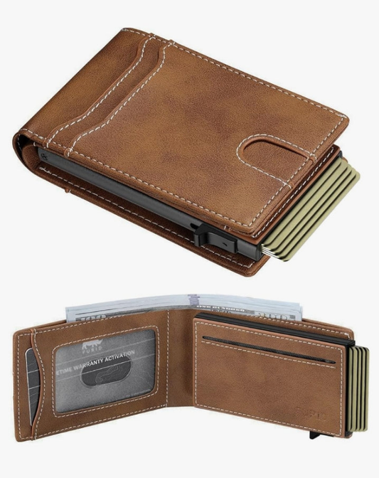 Card Wallet For Men Slim: Smart Wallet - Rfid Minimalist Front Pocket with ID Window Pop Up Wallet Gift For Male