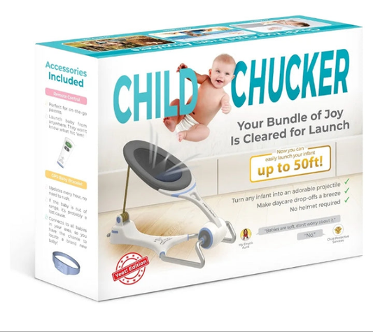 Hilarious Child Chucker Gag Gift Empty Box Wrap Your Real Present Inside to Prank Friends or Family with This Practical Joke for Men or Women. Funny Idea for New Parents or Baby Shower.
