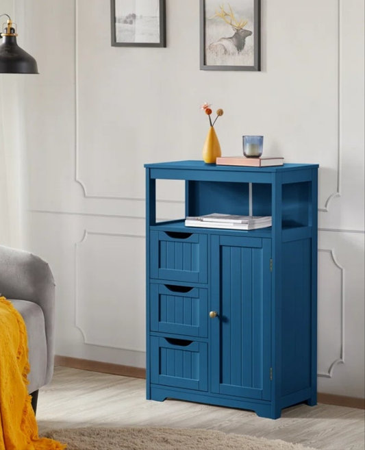 Bathroom Floor Storage Cabinet, Bathroom Storage Unit, Freestanding Cabinet With 4 Doors