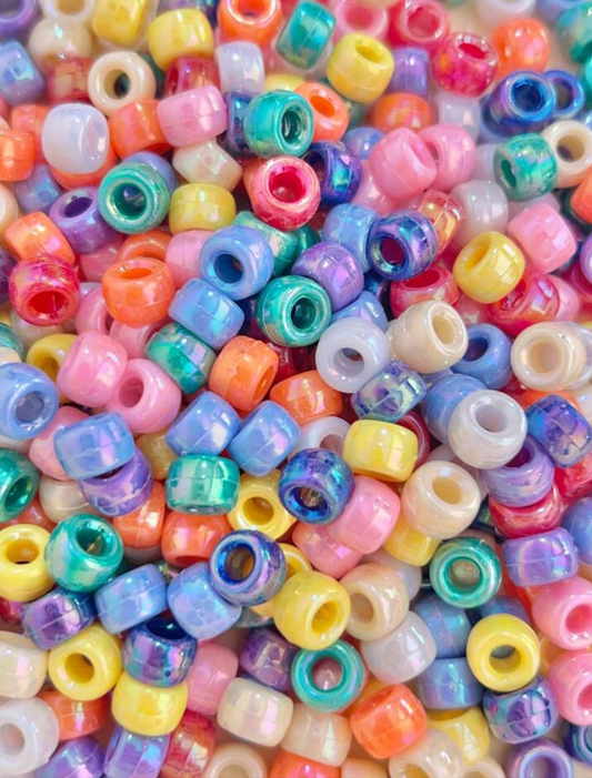 100pcs/pack Fashionable Large Hole Pony Beads For Hair Braided Styles (random Colors