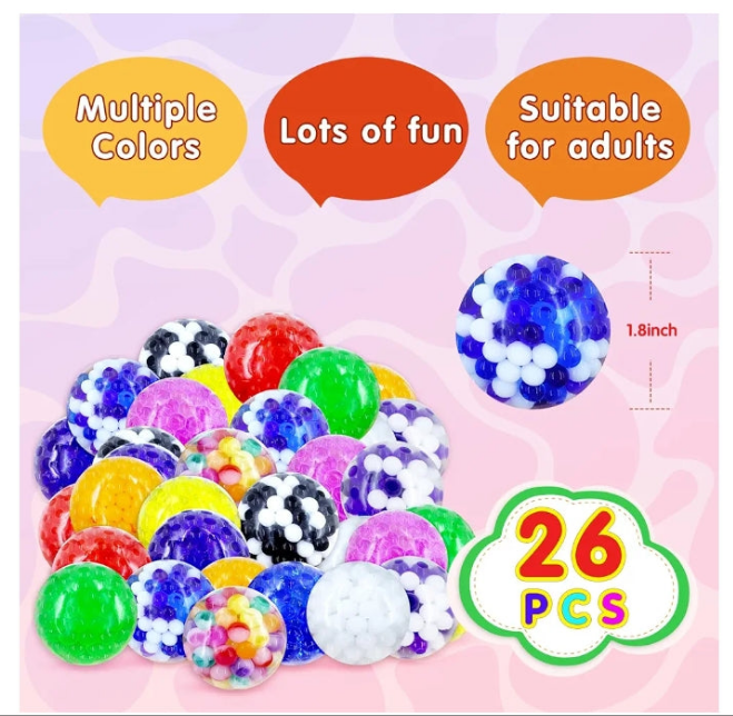 Stress Balls for Adults 9Pack Fidget Toys COSDIG Stress Balls Bulk, Squeeze Squishy Balls Toys, Stress Relief Toys, Relieve Work Anxiety, Exercise Hand Flexibility, Birthday Party Favors