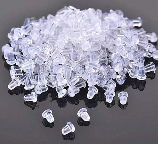 100pcs Transparent Hypoallergenic Plastic Ear Clog Ear Stud Earring Pin Backs Ear Plug For DIY Safety Earrings Making Accessories Earring Pin Backs Replacement