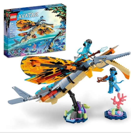 The Way of Water Skimwing Adventure 75576 Collectible Set with Toy Animal for Boys & Girls, Pandora Coral Reef Scene, Jake Sully and Tonowari Minifigures