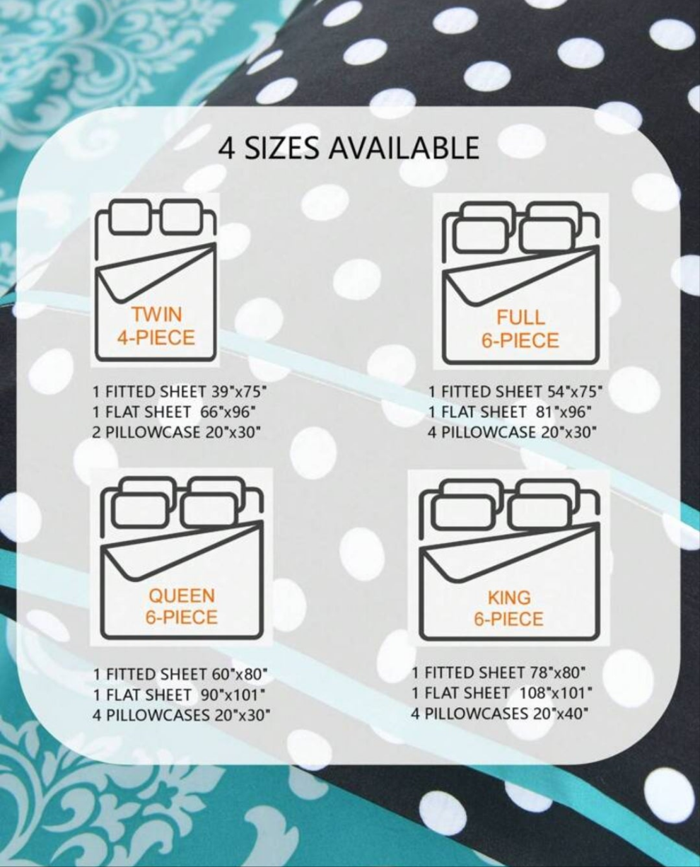 4/6 Piece Patchwork Printed Sheet Set - Brushed Microfiber 14 Inches Deep Pocket - Soft Fun Patterned Bedding Sheets & Pillowcases Set