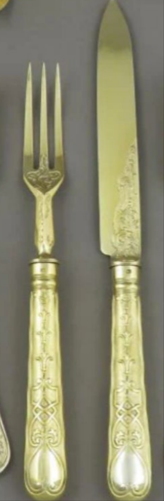Elizabethan Pattern Silver Gilt Flatware Service for 18