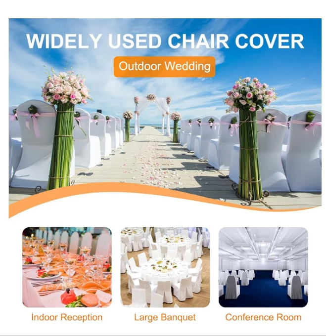 Chair Covers 100 Pack, Spandex Folding Chair Covers, Universal Stretch Washable Fitted Slipcovers for Wedding, Party, Celebration,