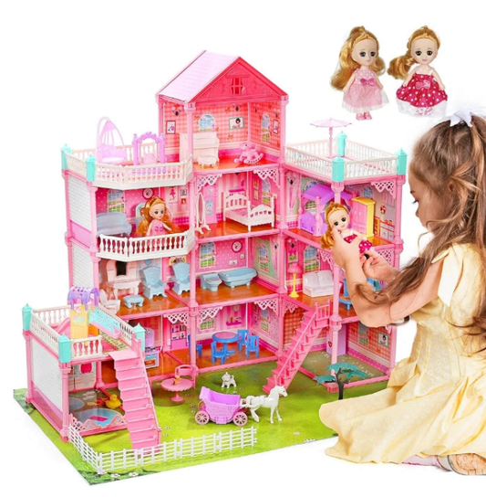 Huge Doll House Dollhouse with Light, Gift for Girls