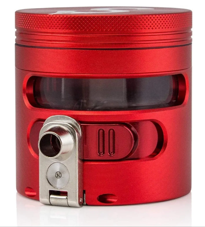 Manual Grinder Automatic Dispenser Large 2.5" Aluminum Alloy (Red), For Home & Kitchen Only