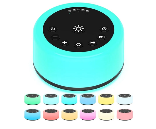 Color Noise Sound Machine White Noise Machine 12 Colors Night Lights Brown Noise Machine with 30 Soothing Sounds Sleep Sound Machine with 5 Timers Portable for Home Travel and Office(Black)