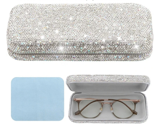 Bling Eyeglasses Cases, Cute Shiny Glasses Case Unisex Bling Diamond-Encrusted Hard Shell Eyeglasses Cases