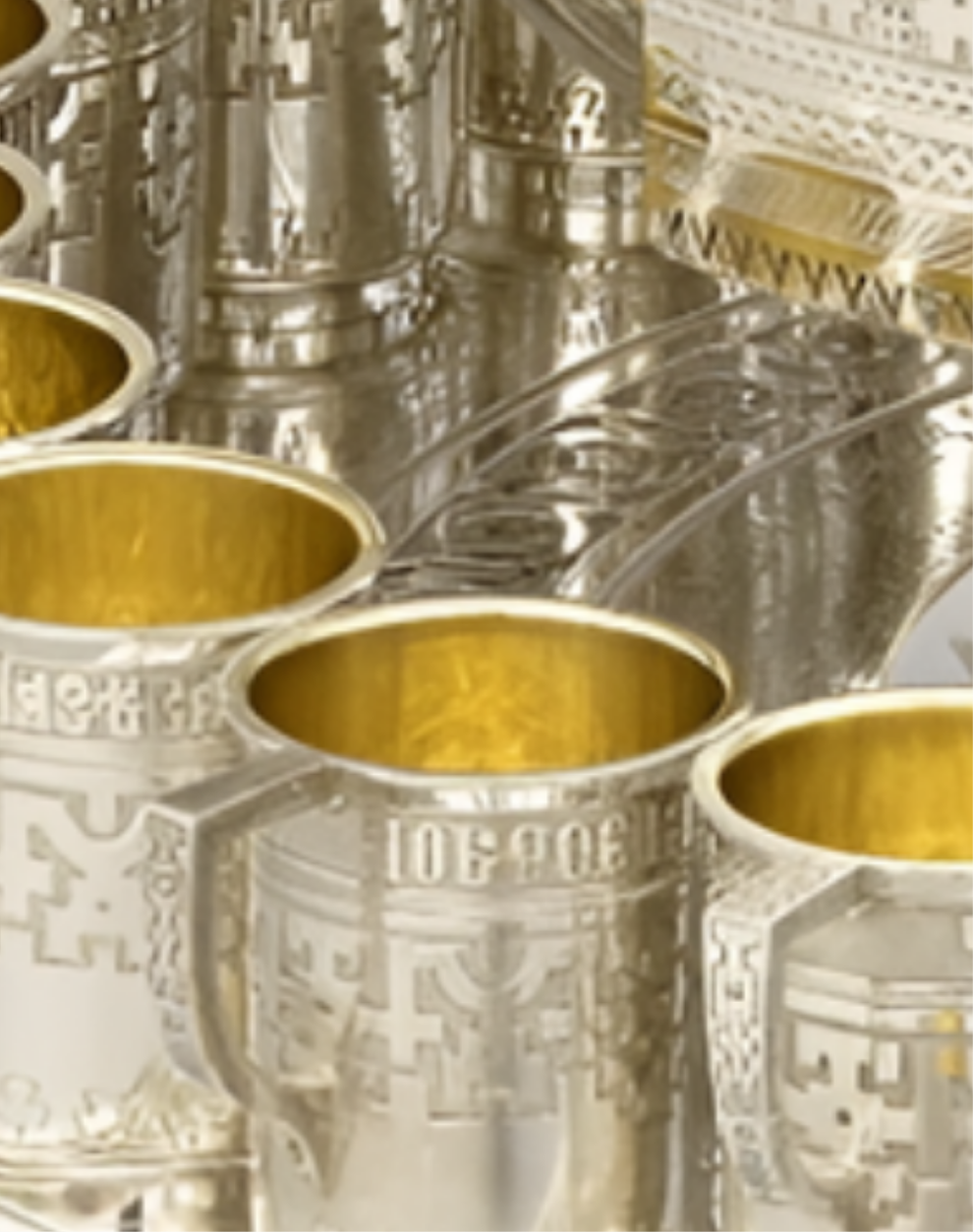 ANTIQUE Russian Imperial Silver Punch Set from Czar Alexander III