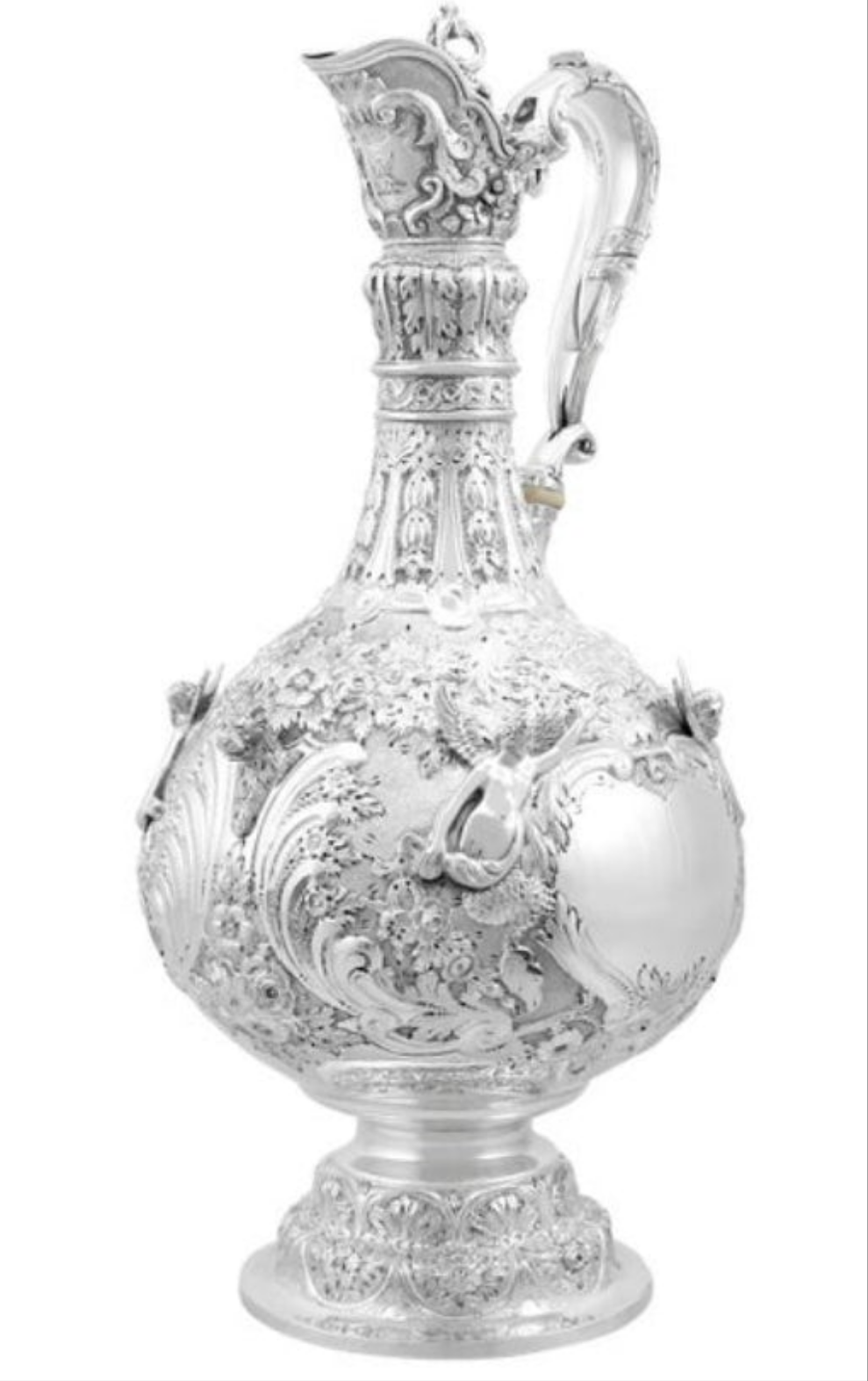 Stunning 925 Victorian Sterling Silver Jug in The Armada Style