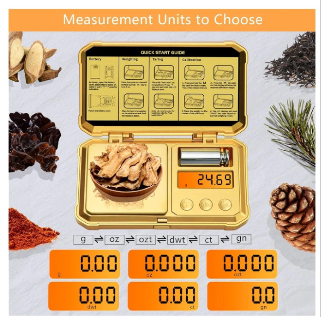 Digital Pocket Gram Scale 300g x 0.01g Accuracy， Small Mini High Precision Gold Scale Digital Weight Grams and Oz for Jewelry,Diamond，Arrows, Powders and Medicine,with 50g Cal Weights