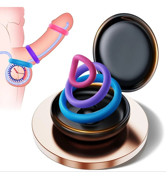 Sex Toys Silicone Penis Ring - Multi-Coloured Cockring Cock Sexual Stimulation Device with 3 Pcs Different Sizes for Erection Enhancing Long Lasting Stronger, Adult Sex Toys for Men or Couple Pleasure
