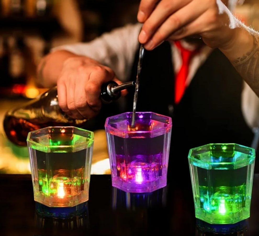 Light Up Shot Glasses Set of 24 Party Favors Adults Funny Shot Glasses Led Shot Glasse Glow in the Dark Party Shot Glass Party Cups Decorations for Birthday Wedding Bachelorette Parties