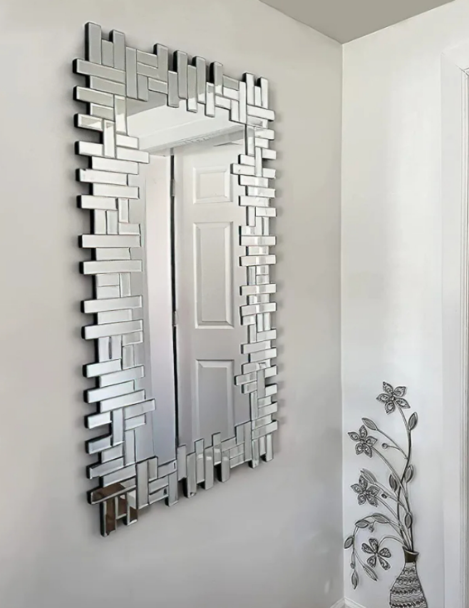 Decorative Wall Mirrors Large Grecian Venetian Mirror for Hotel Home Vanity Sliver Mirror (W 24.8" x H 47.3" Rectangle)