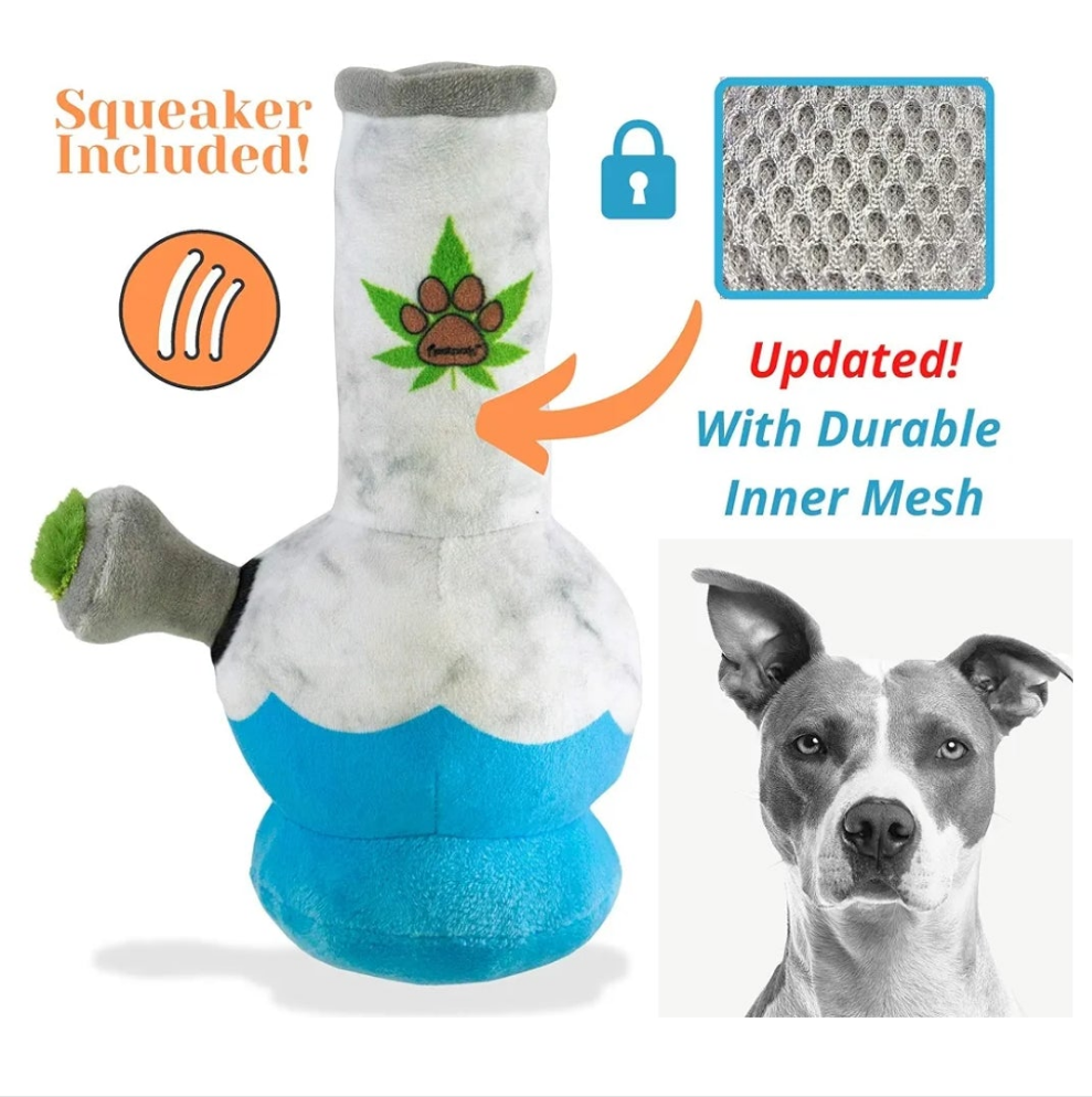 Puppy Chiefer 3000 - Funny Dog Toys - Plush Squeaky Weed for Medium, Small and Large - Cute Dog Gifts for Dog Birthday - Cool Stuffed Dog Toys