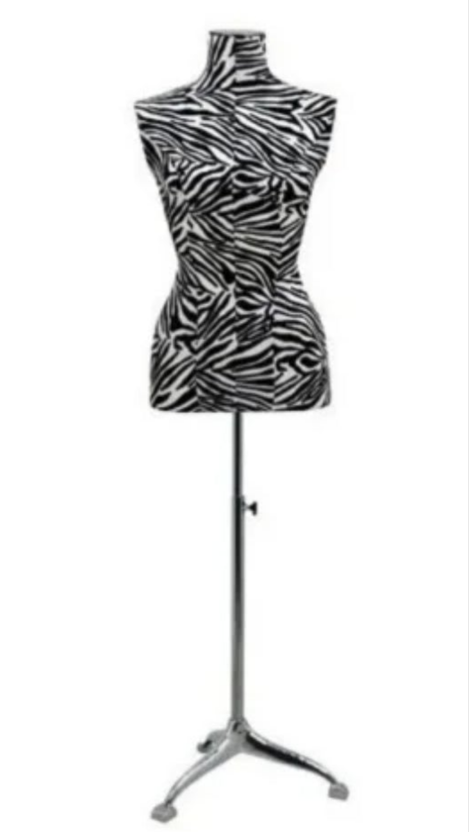 Fancy Sewing bust Woman Zebra
Enhance your window displays with this couture bust covered in zebra print fabric, perfect for adding an exotic, modern touch to your displays. This bust, with its bold, captivating design, is ideal for showcasing.