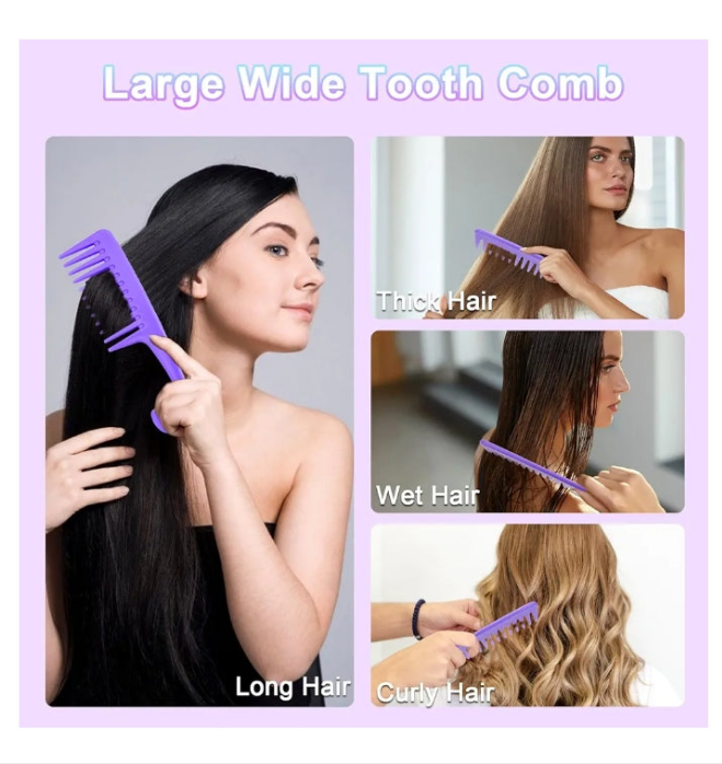 Hair Brush Set, 13PCS Hair Brushes and Hair Combs for Women, Vented Deangler Brush Slick Back Brush Wide Tooth Comb Spray Bottles Hair Styling Tools