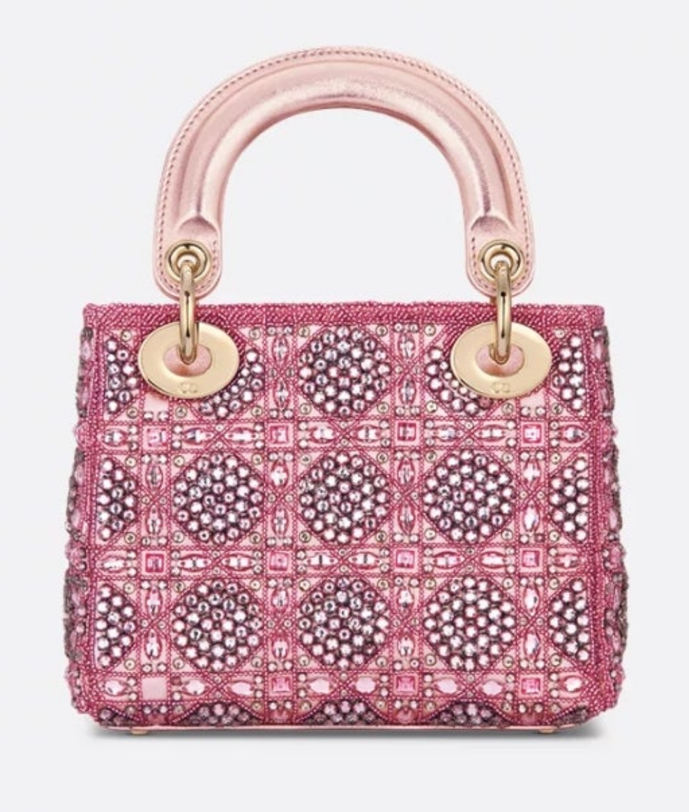 Mini Lady Dior Bag
Metallic Lambskin and Rose des Vents Satin Embroidered with Beads