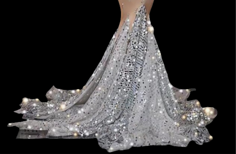 Women Off The Shoulder Mermaid Dress Rhinestone