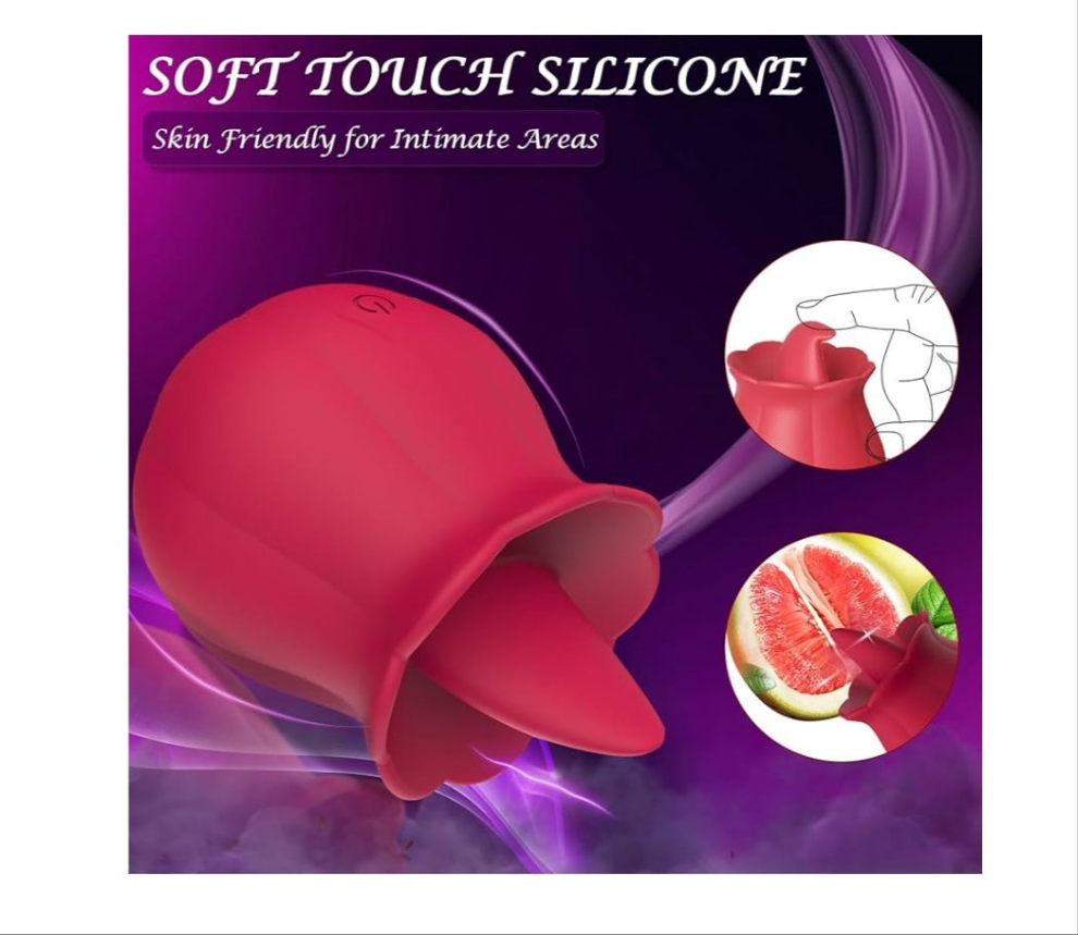 Sex Toys Rose Dildo Vibrator, Adult Toy with 10 Speed Vibrating for Women Clitoral Nipple, Rose Tongue Sex Toy Clitoral G Spot Vibrators for Woman Couples Adult Sex Games, Pink
