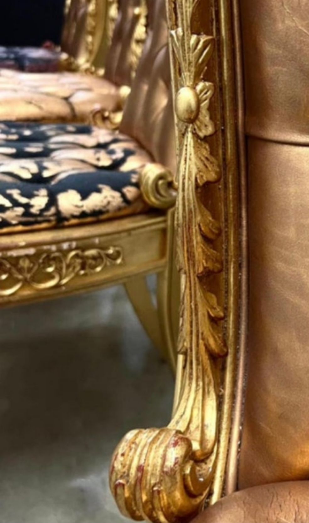 Versace Original Vanitas Gilt Dining Chair Set of 6, Gianni Versace, 1994
