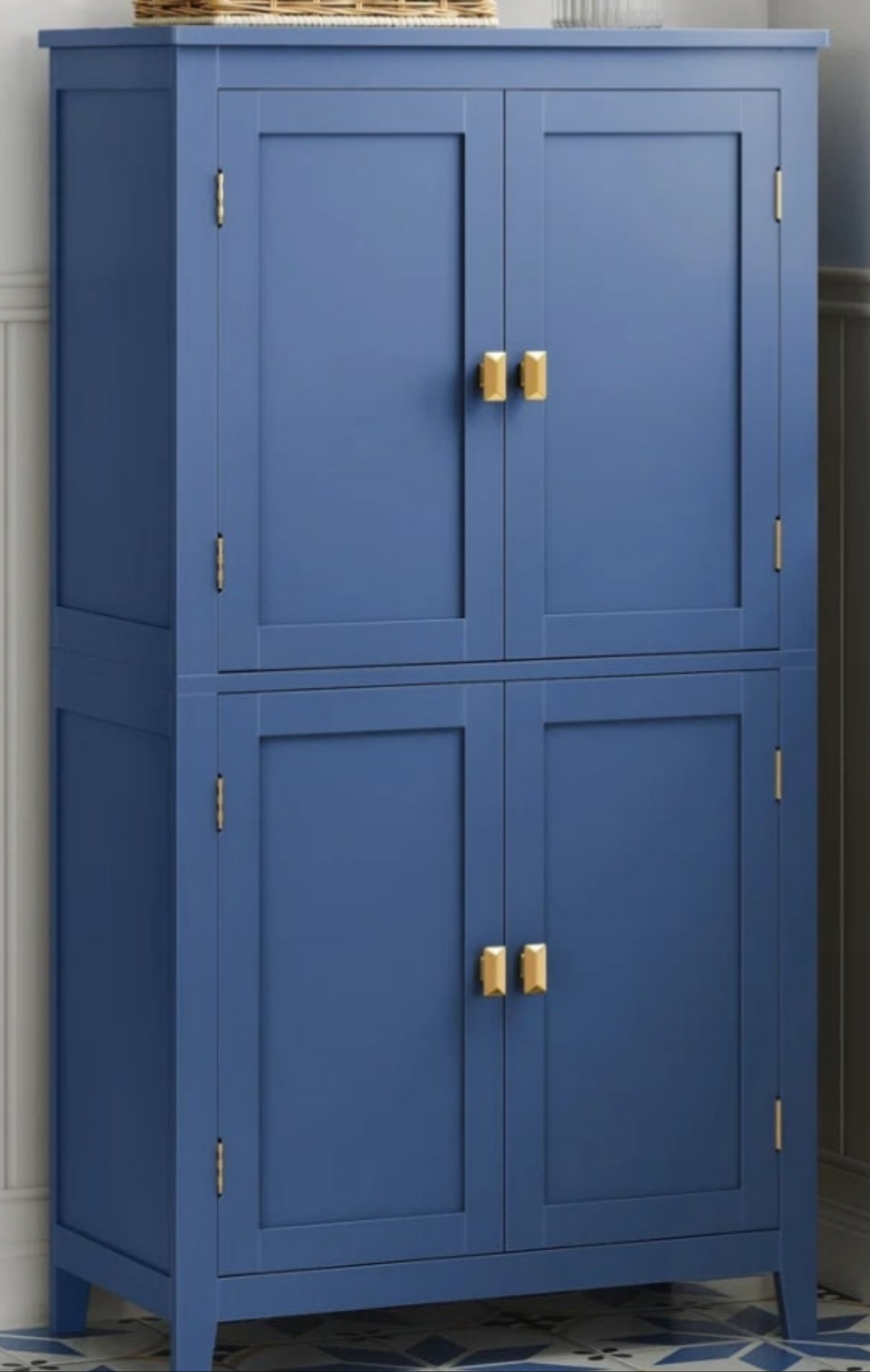 Bathroom Floor Storage Cabinet, Bathroom Storage Unit, Freestanding Cabinet With 4 Doors