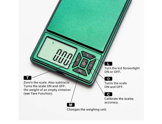 Digital Pocket Gram Scale 300g x 0.01g Accuracy， Small Mini High Precision Scale Digital Weight Grams and Oz for Jewelry, Diamond，Arrows, Powders and Food,with 50g Cal Weights