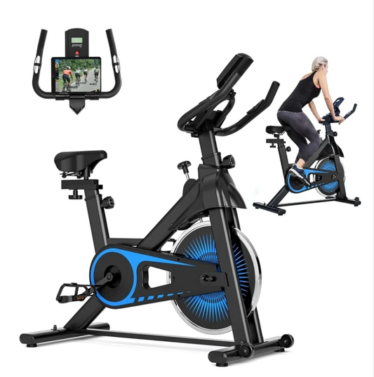 Exercise Bike Indoor Cycling Bike for Home Cardio Gym Workouts Stationary Bikes for Home with 300 lbs Weight Capacity, Blue