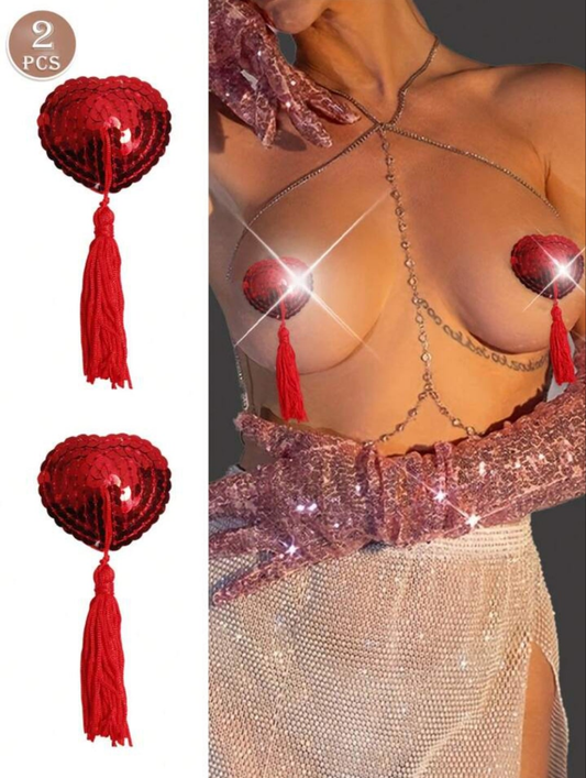 Shiny sequin Tasse nipple pasties