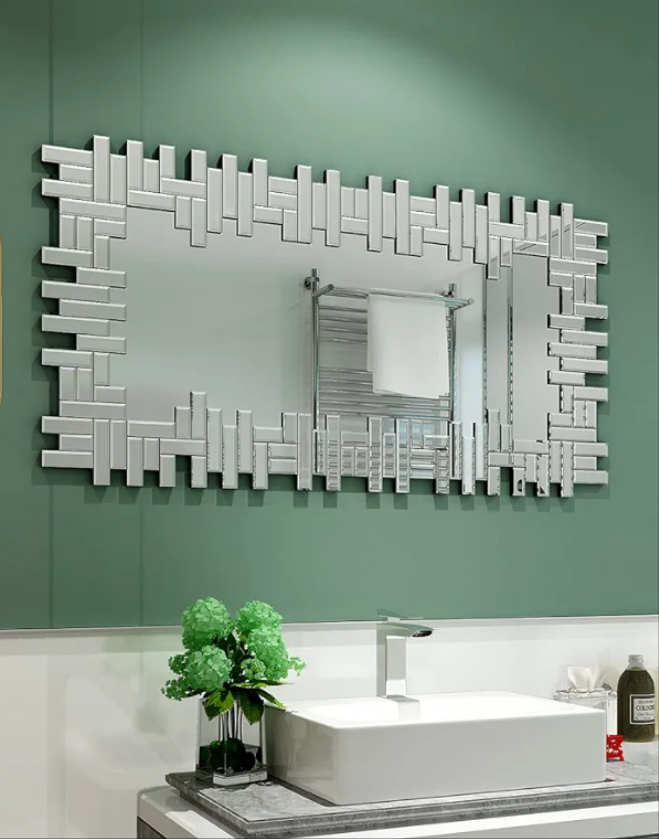 Decorative Wall Mirrors Large Grecian Venetian Mirror for Hotel Home Vanity Sliver Mirror (W 24.8" x H 47.3" Rectangle)