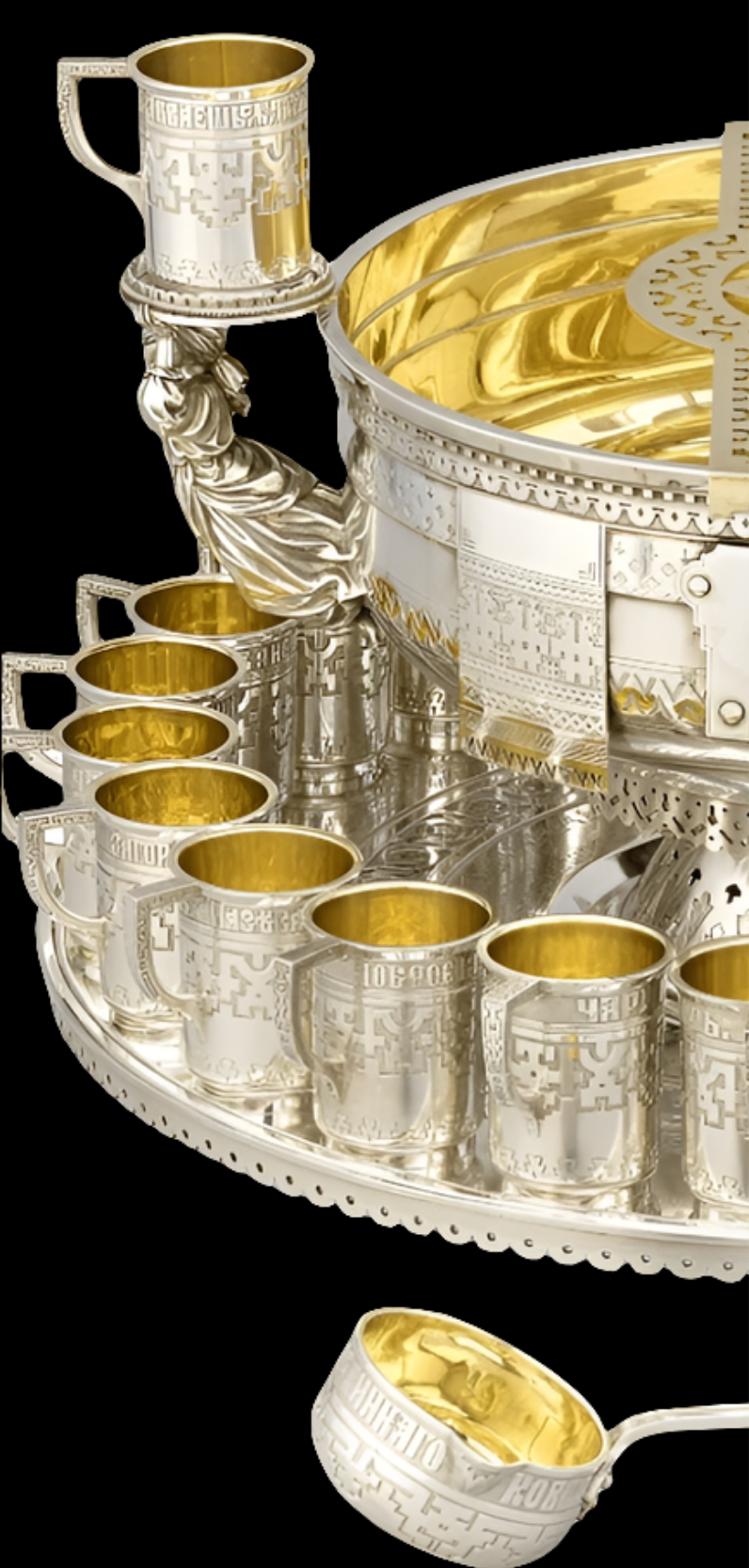 ANTIQUE Russian Imperial Silver Punch Set from Czar Alexander III