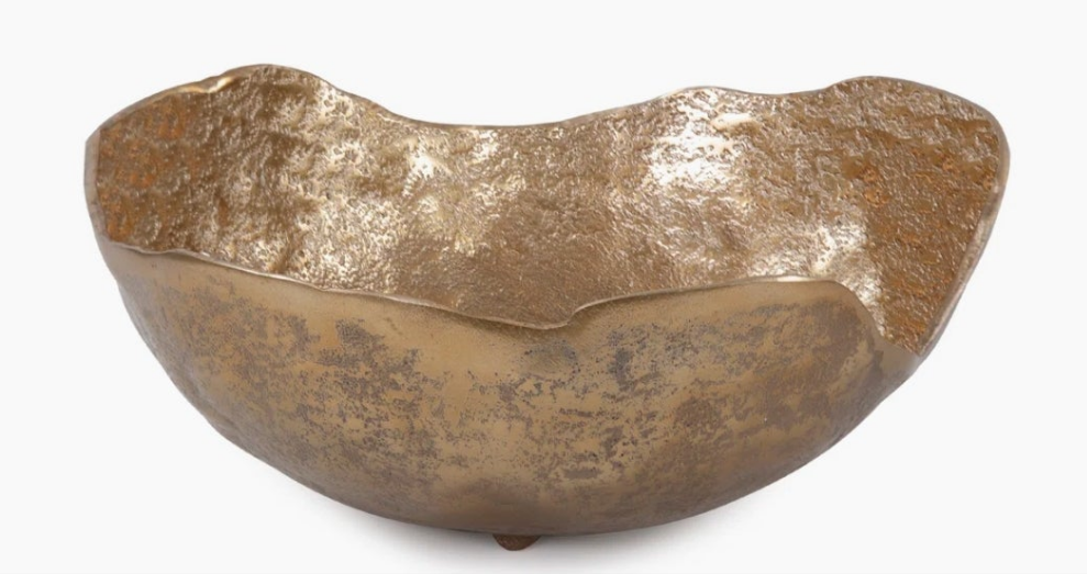 Round Bowl Uneven Rough Gold Finish