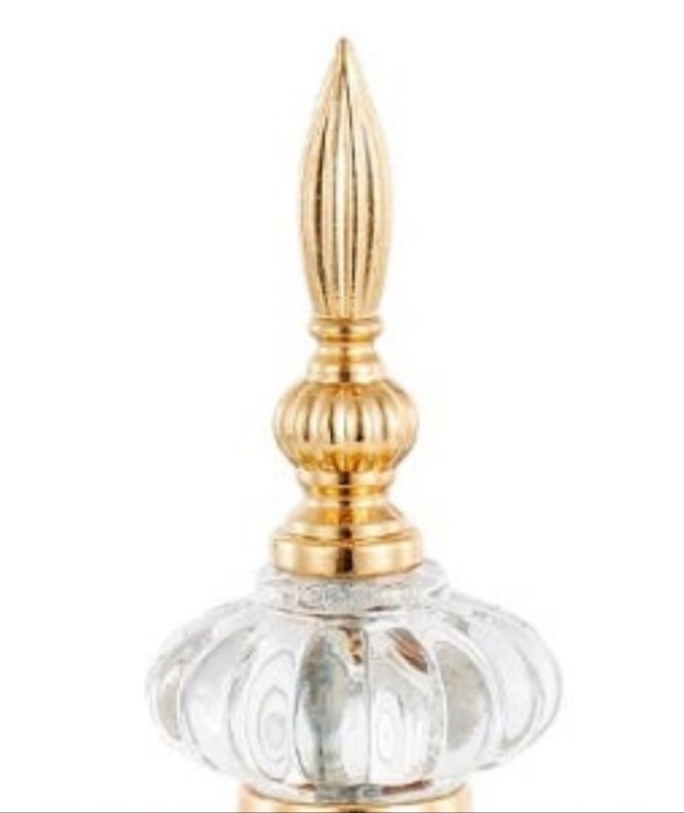 Metal crown decor candle holder gold color