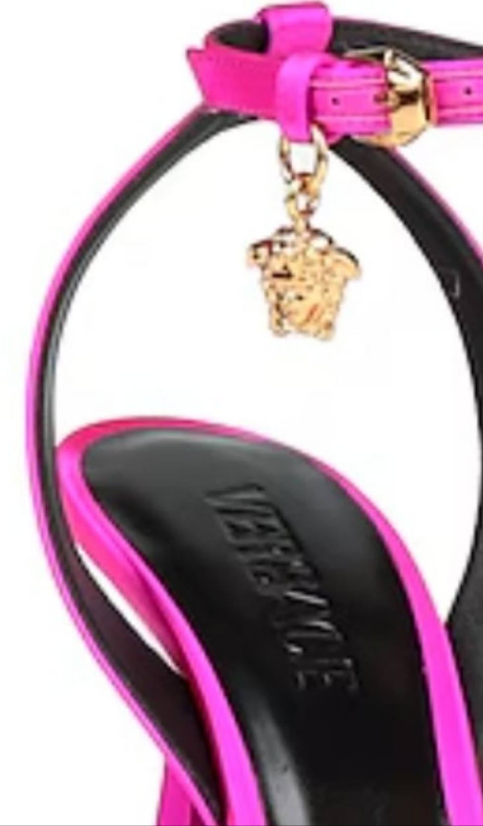 Versace Medusa 110mm Chain High Heeled Sandals
Deep Fuchsia Satin