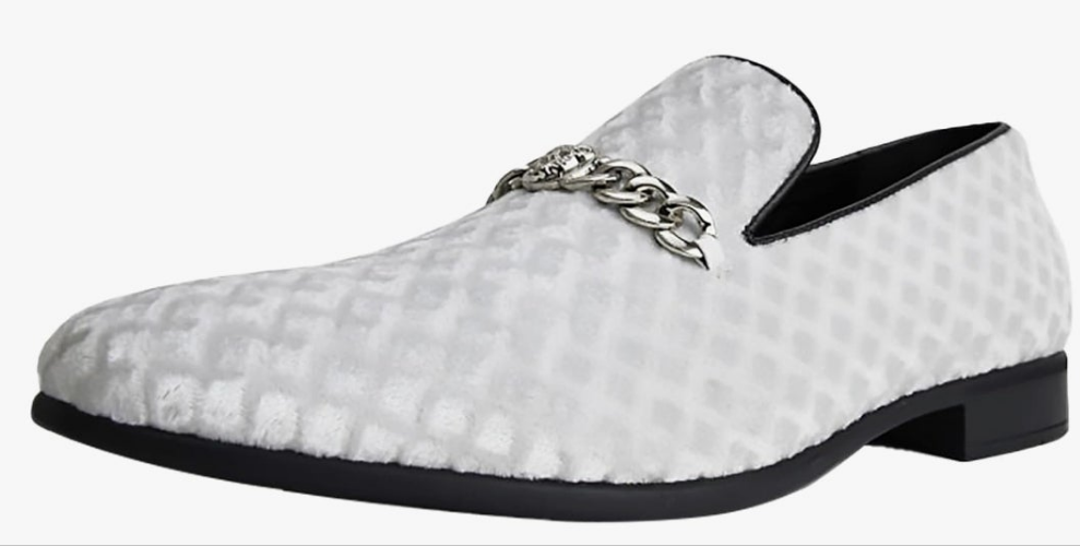 Sparkling Smoking Slipper with Metal Tip - Men's Dress Shoes - Party Loafers for Men - Metallic Loafers for Men - Mens Disco Shoes - Designer Shoes