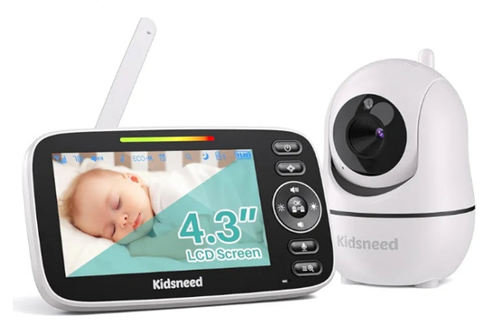 Baby Monitor, 4.3" Split Screen, 20 Hours Battery Life Baby Monitor with Camera and Audio|Remote PTZ, Two-Way Audio, Zoom, Night Vision, Lullabies, 960ft Long Range (Open Space)