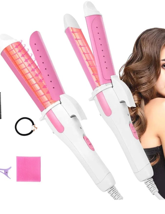 Hair straightener pink white hot iron