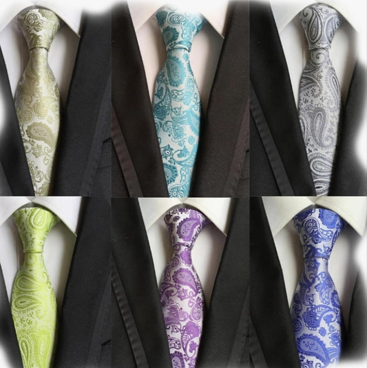 Lot 6 PCS Classic Men's Silk Tie Necktie Woven JACQUARD Neck Ties