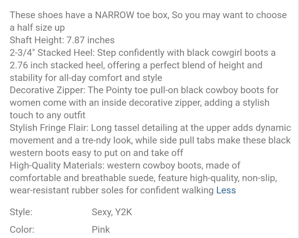 Cowgirl Rhinestone Boots With Sparkly Fringe Pointed Toe Western Ankle Boots & Booties Chunky Heel Pull-On