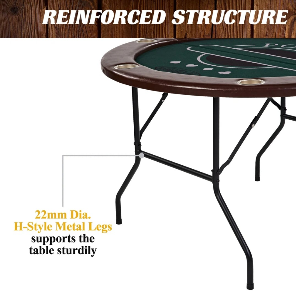 6-person Folding Poker Table With Poker Chips And Card Set